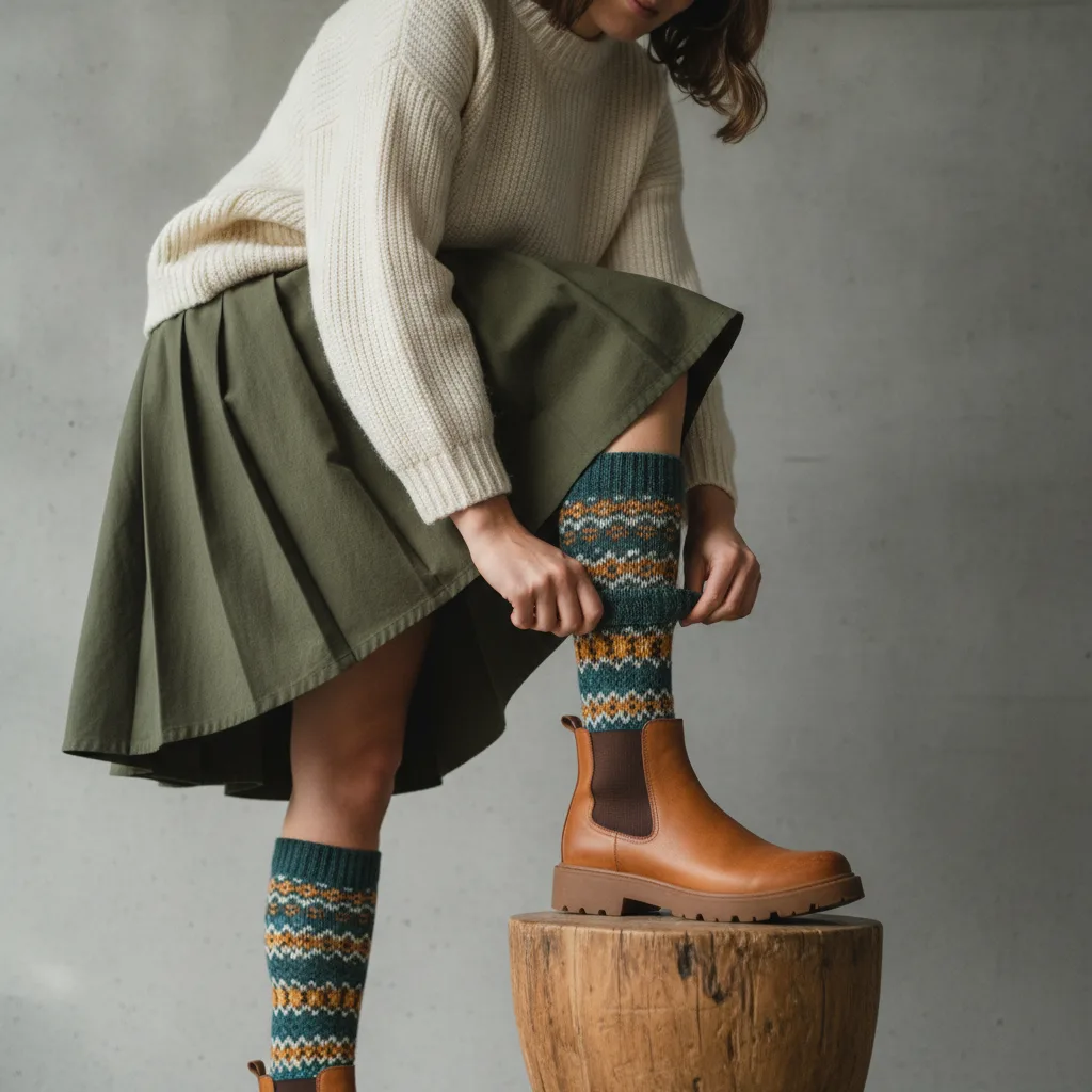 porter chaussettes fantaisie jupe