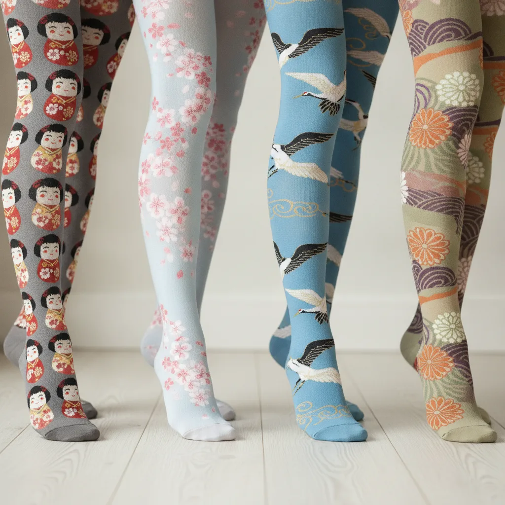 collants motif japonais