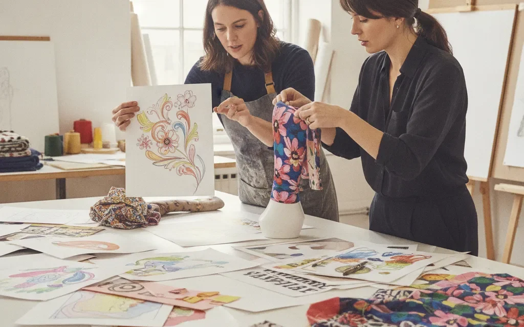 Collaboration artiste textile, de l&rsquo;esquisse au collant