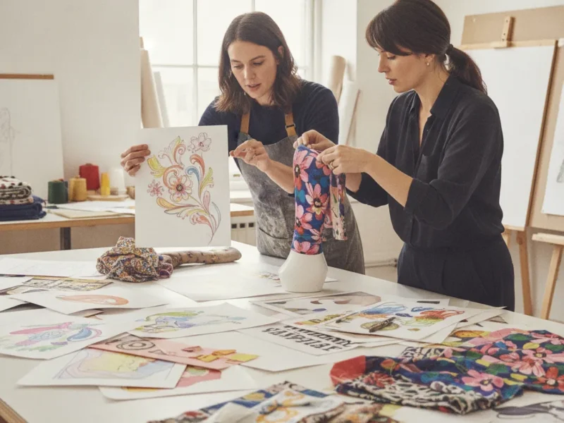 Collaboration artiste textile, de l&rsquo;esquisse au collant